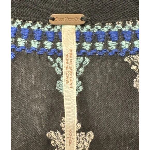 Free People Star Gazer Embroidered Dress Womens Size Small V Neck Boho Cover Up - Picture 7 of 10